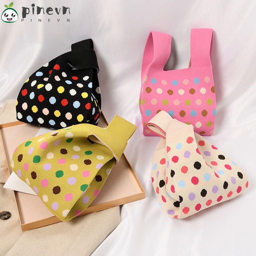 Túi Xách Đeo Vai Mini Họa Tiết Chấm Bi Thắt Nút Dành Cho Nữ