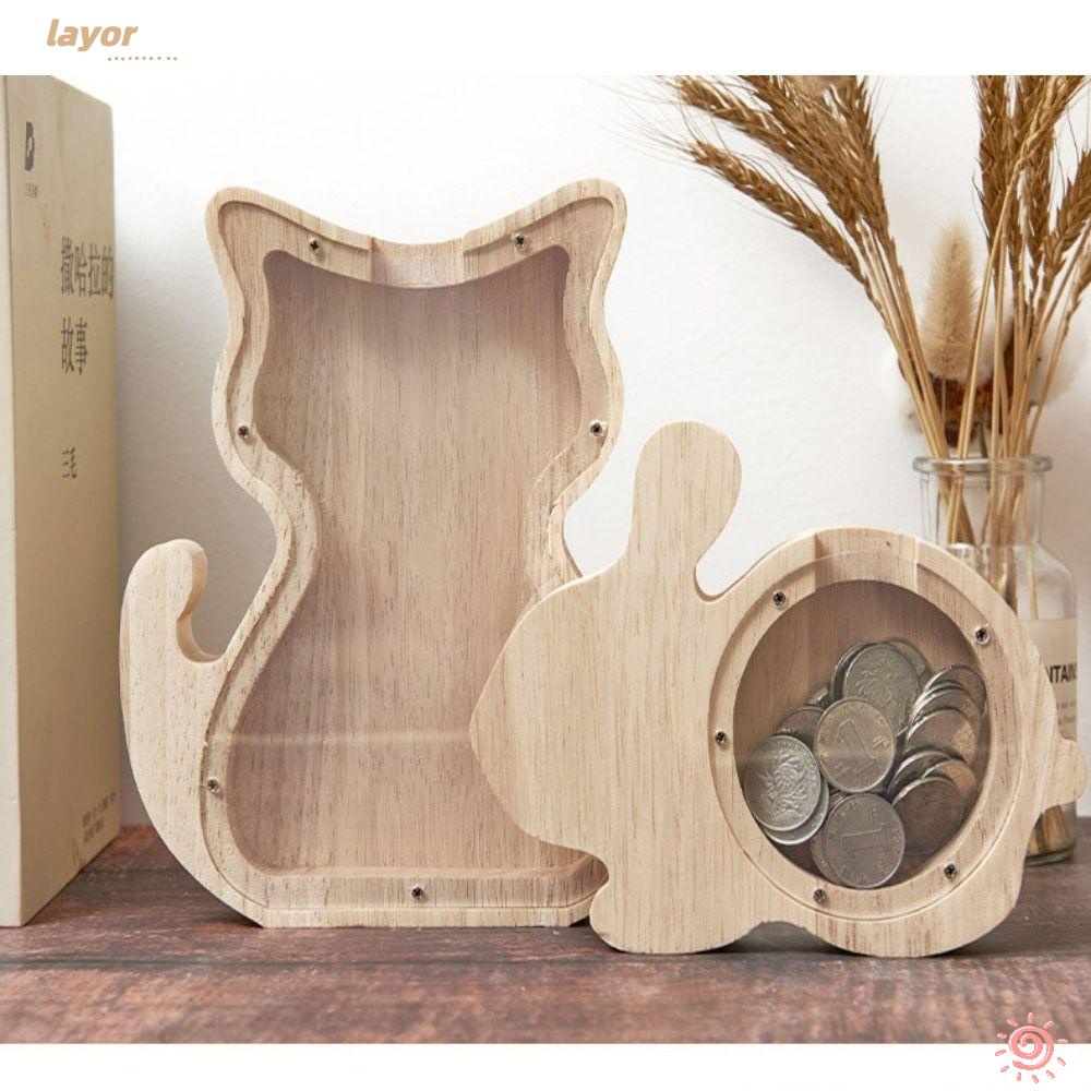 Hộp Đựng Tiền Tiết Kiệm Bằng Gỗ Hình Động Vật Dễ Thương