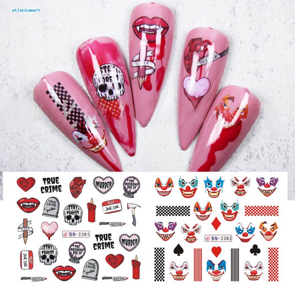 Túi Đựng Đồ Dùng Cao Cấp Tiện Dụng| Miếng Dán Trang Trí Móng Tay Nhiều Màu Sắc Không Phai Màu Họa Tiết Kinh Dị