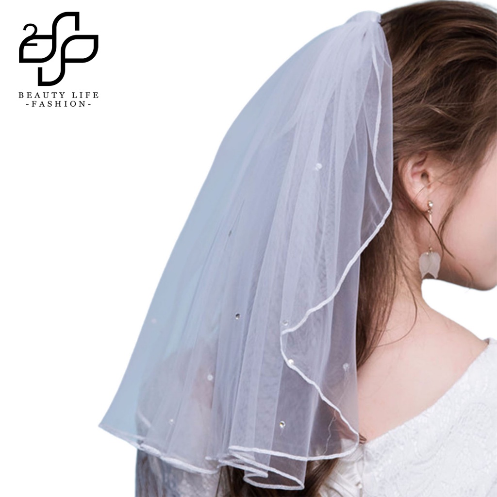 Mạng Che Mặt 40cm Kèm Lược Cài Tóc Cho Cô Dâu