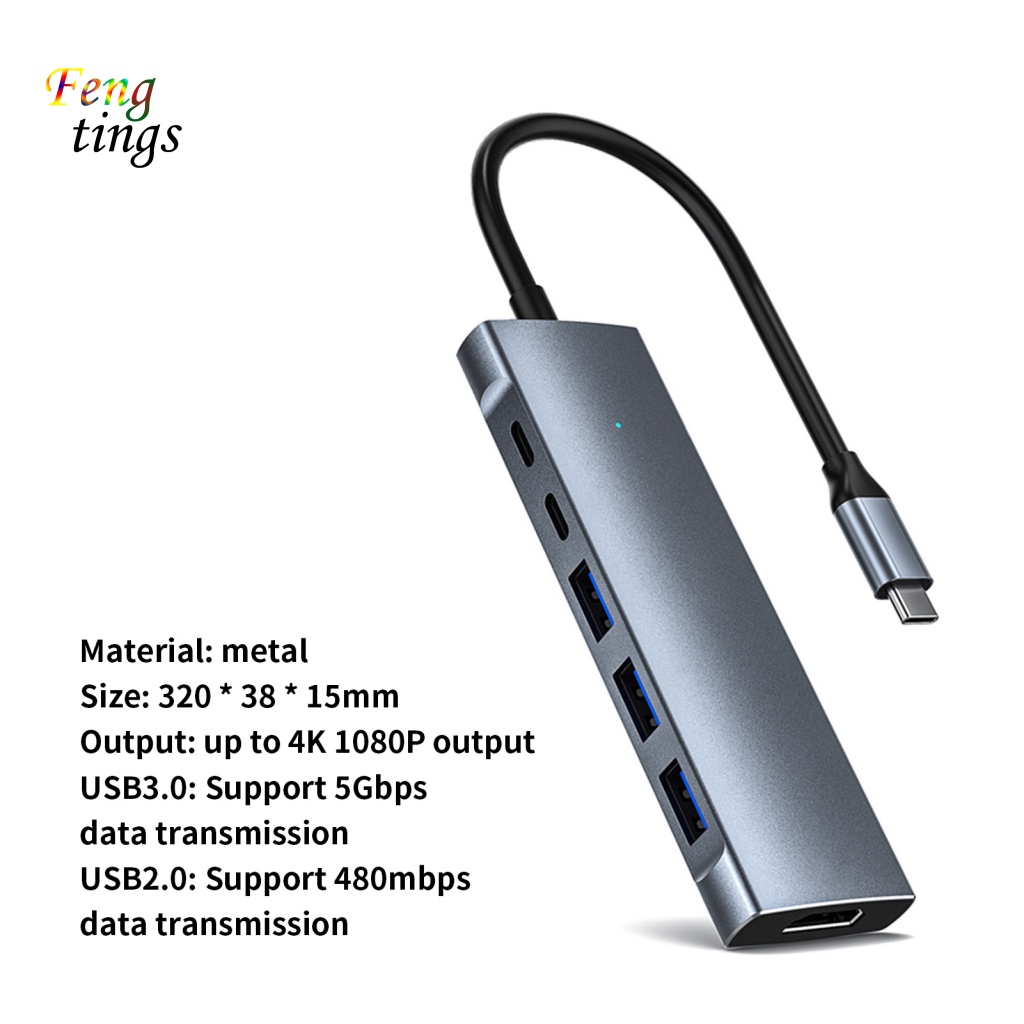 Đế Chia Cổng Type-C Sang HDMI 4K USB3.0 9 Trong 1 Chất Lượng Cao