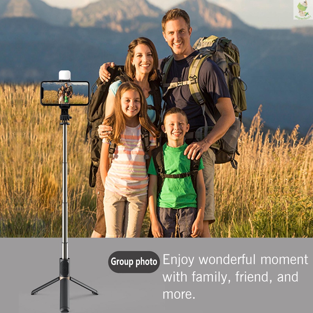 Aluminum Alloy Wireless BT Remote Control Selfie Stick Multifunctional Portable Tripod Stand with Fill Light for Selfie    Came-6.5