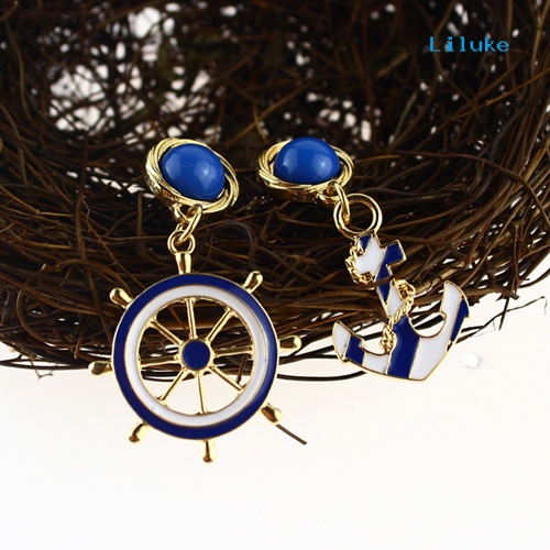 Đôi Khuyên Tai HìNh Mỏ Neo ĐíNh Kim Cương Giả ThờI Trang Cho Nữ