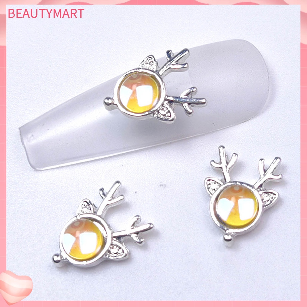 Set 10 Phụ Kiện Trang Trí Móng Tay 3D Hình Sừng Hươu Cho Nữ