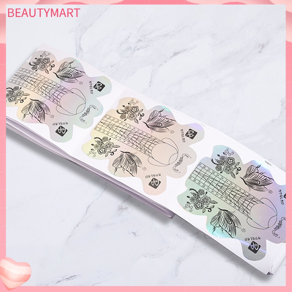 Bộ 100 Miếng Dán Định Hình Móng Tay Bằng Nhựa Acrylic Chống Ẩm Họa Tiết Tinh Tế