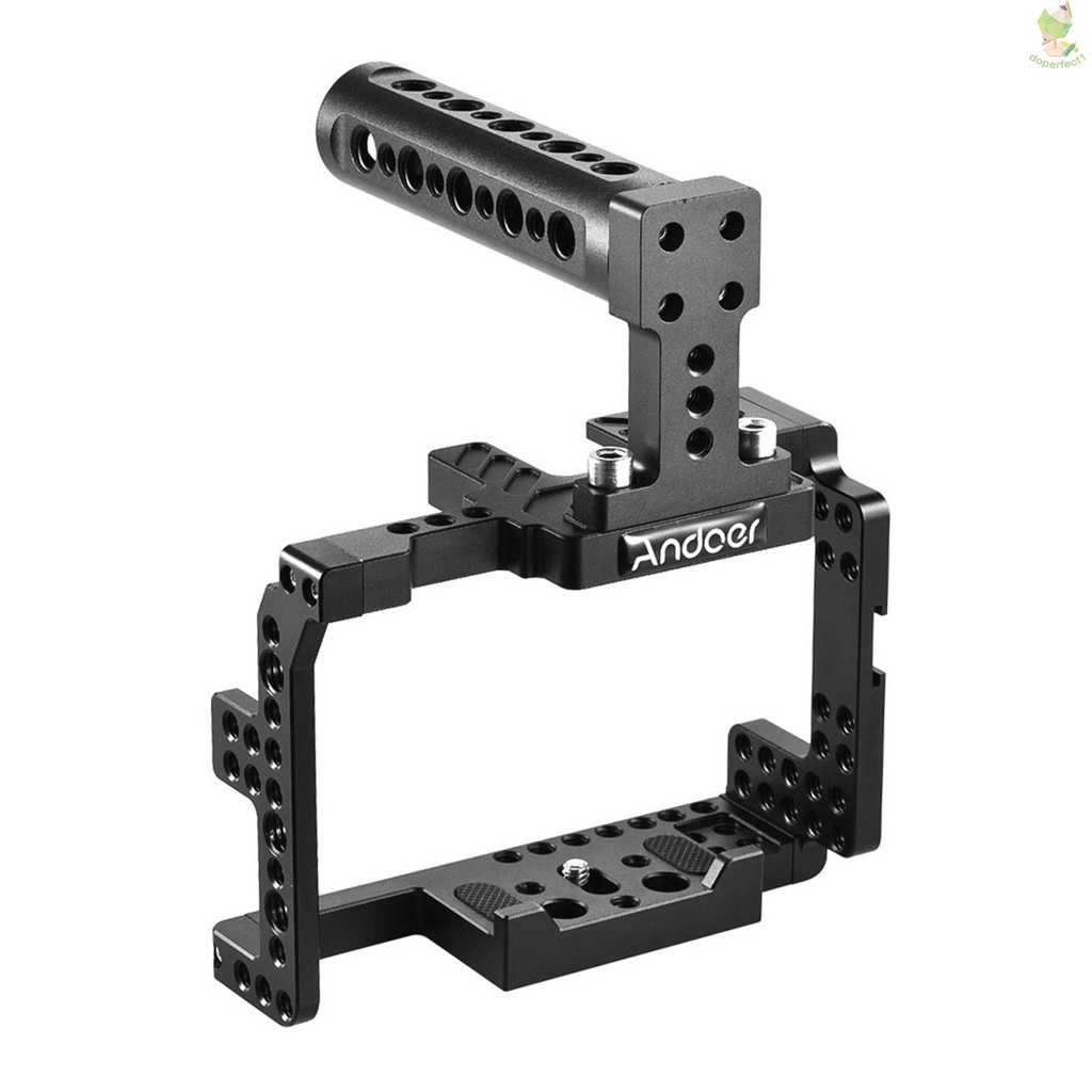 Andoer Protective Video Camera Cage Stabilizer Protector w/ Top Handle for  A7II A7RII A7SII  ILDC Mirrorless Camcorder   Came-6.5