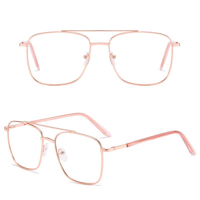 Kính Mát Gọng Kim Loại Vuông Chống Bức Xạ &amp; Ánh Sáng Xanh Cho Nam &amp; Nữ
