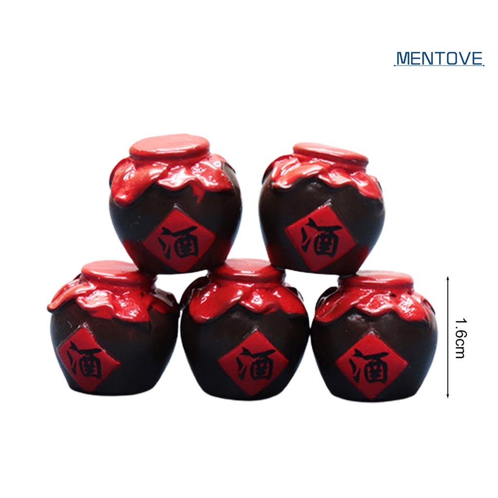 Bộ 2 Bình Rượu Mini Bằng Nhựa Resin Phong Cách Trung Hoa Cổ Điển Dành Cho Nhà Búp Bê