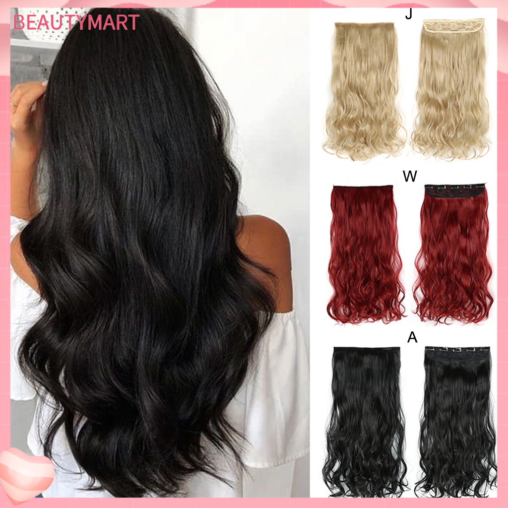 Bộ Tóc Giả 5 Kẹp Dài Mềm Mại Tự Nhiên Không Rơi Chịu Nhiệt Độ Cao