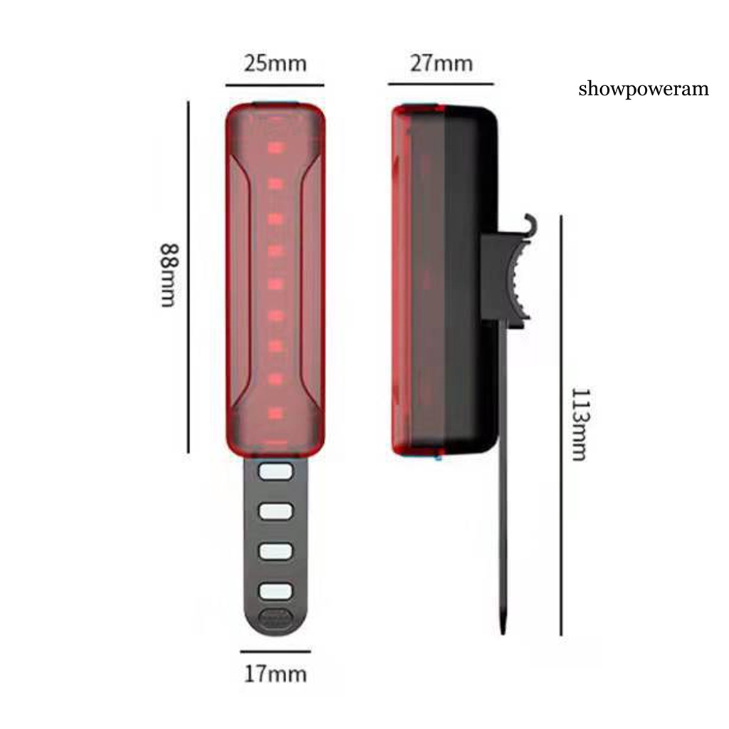 Đèn Cảnh Báo Chống Nước IPX5 Cổng Sạc USB Dùng Cho Xe Đạp