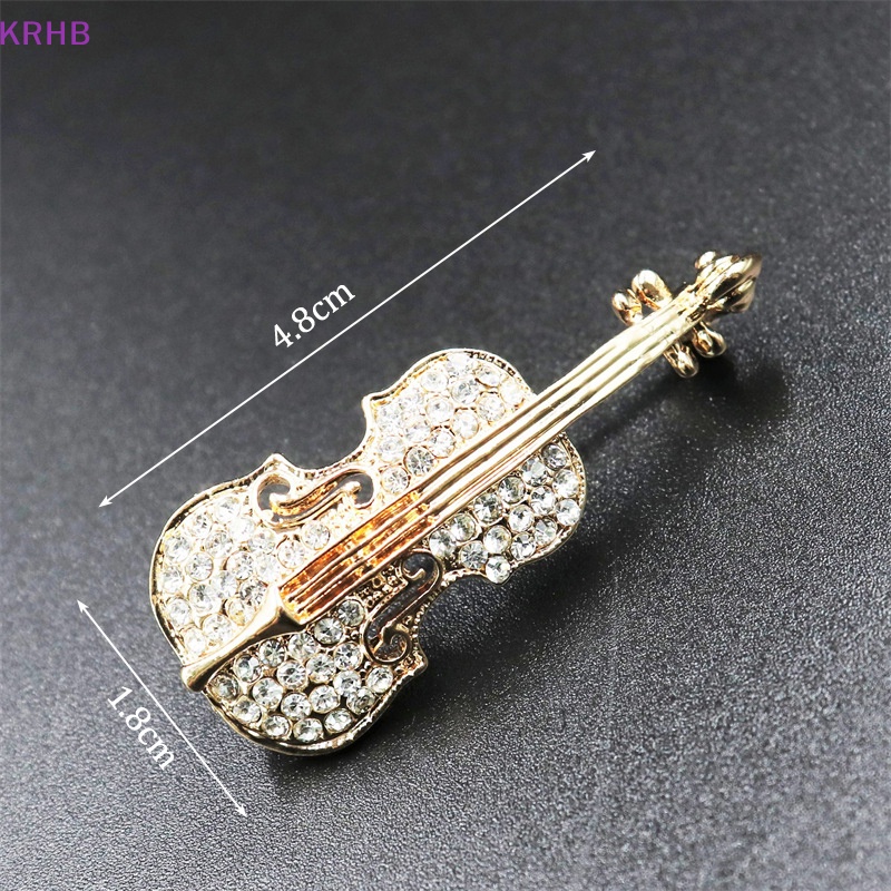 Ghim Cài Áo Hình Đàn Violin Đính Đá Thời Trang Mới