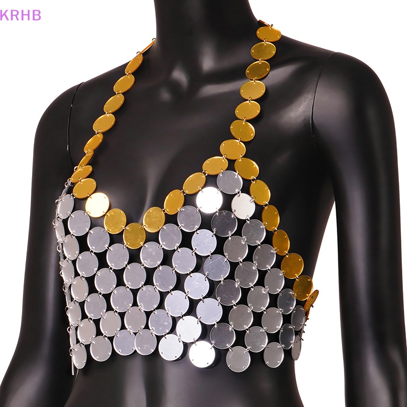 Krhb Áo Ngực Đính Kim Sa Lấp Lánh Khoét Cổ Chữ V Khoét Sâu Phong Cách Gợi Cảm Đi Hộp Đêm Mới