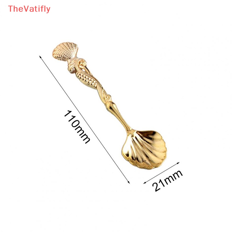 Bộ 5 Muỗng Cà Phê Bằng Hợp Kim Họa Tiết Duyên Dáng Phong Cách Hoàng Gia