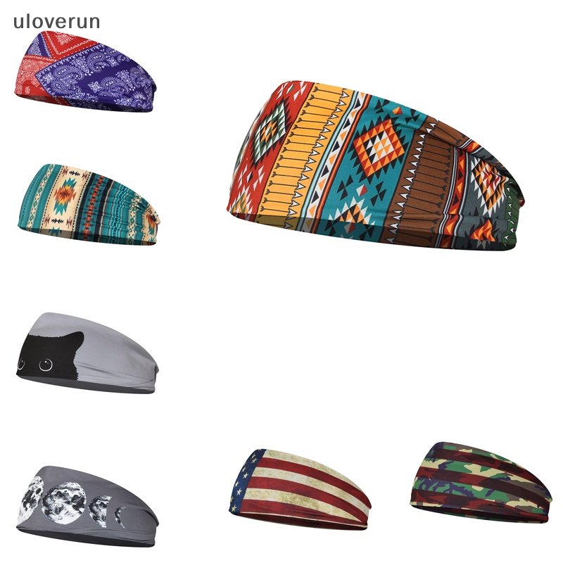 Băng Đô Thể Thao Bản Rộng Thấm Hút Mồ Hôi In Hình 3D