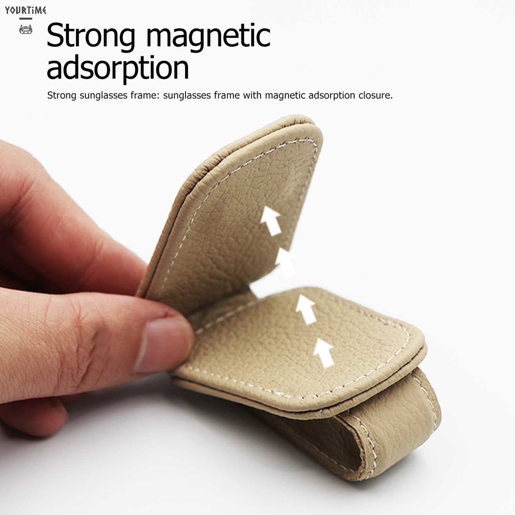 Móc Treo Kính Mát Từ Tính Bằng Da Bò Tiện Dụng