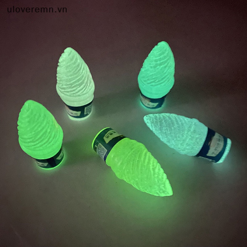 Bộ 5 Mô Hình Kem Hoạt Hình Mini Bằng Nhựa Resin Phát Quang Trang Trí Tiểu Cảnh