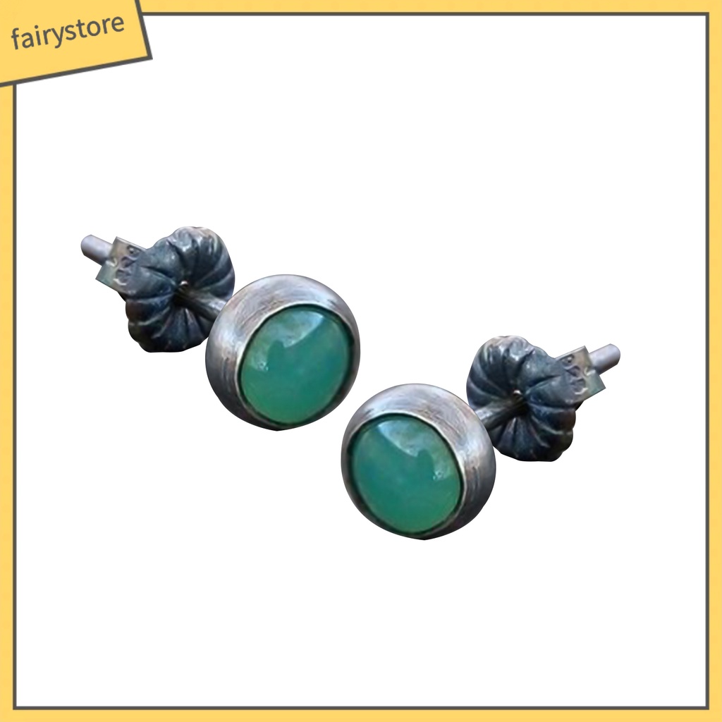 1 Đôi Bông Tai Hợp Kim Đính Ngọc Bích Giả Tinh Tế Cho Nữ