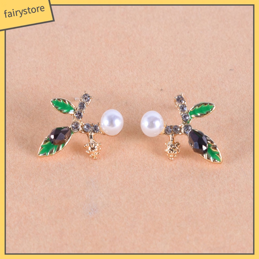 Bông Tai Đính Ngọc Trai Giả Thời Trang Dành Cho Nữ