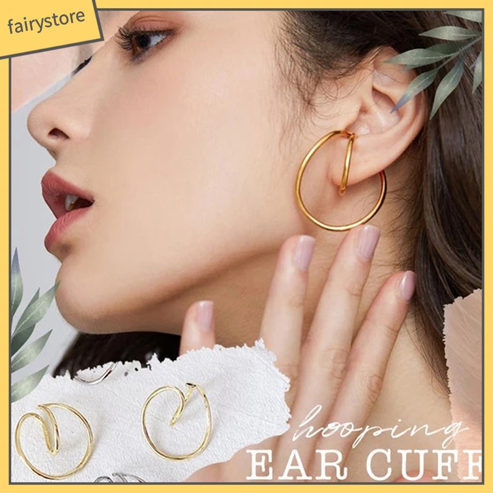 Khuyên Kẹp Vành Tai Họa Tiết Hình Học Phong Cách Vintage