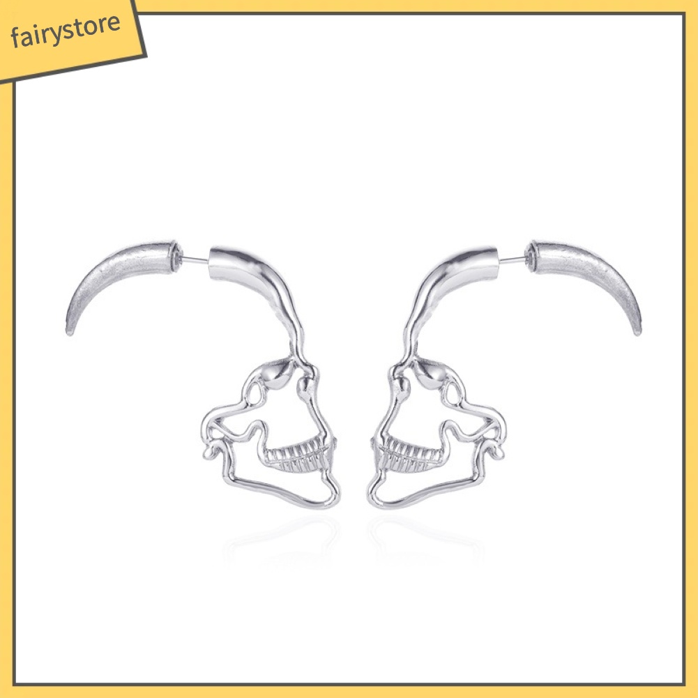 Bông Tai Hình Đầu Lâu Phong Cách Punk Cổ Điển Dành Cho Nữ