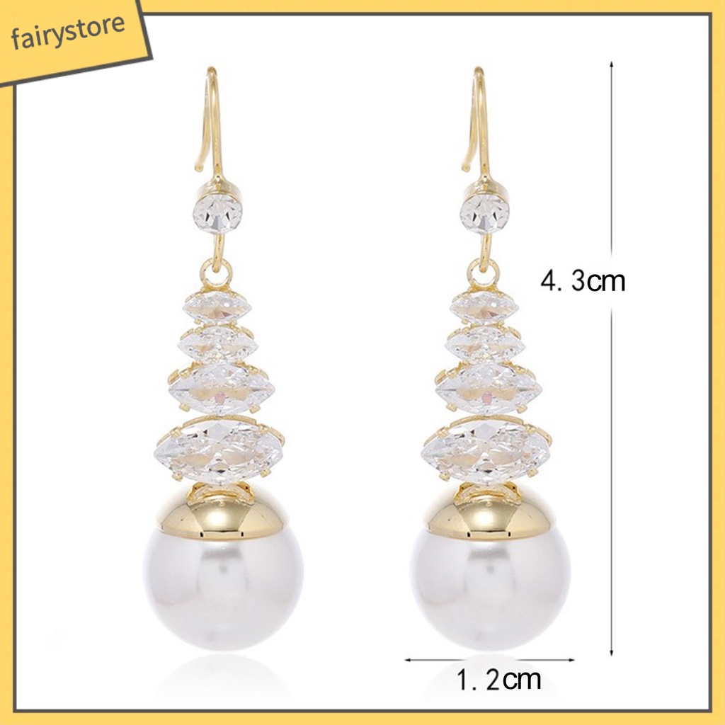 [FRO] 2 Bông Tai Đính Ngọc Trai Giả Bằng Đồng Phong Cách Trung Hoa Tinh Tế Phù Hợp Làm Quà Cho Nữ