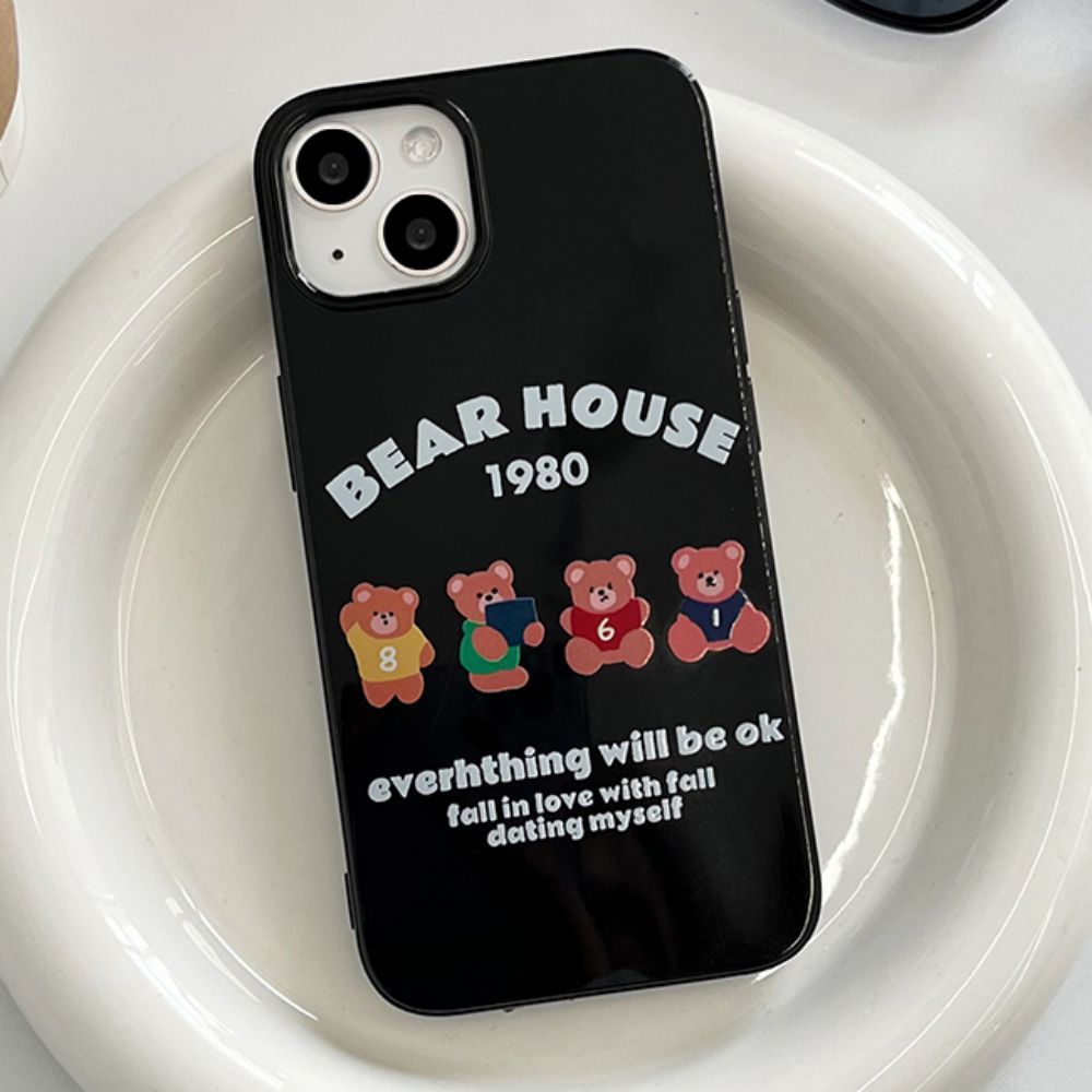 Ốp Điện Thoại TPU Mềm Siêu Mỏng Hình Gấu Cho IPhone 11 14 13 12 Pro Max XS XR 7 8 Plus