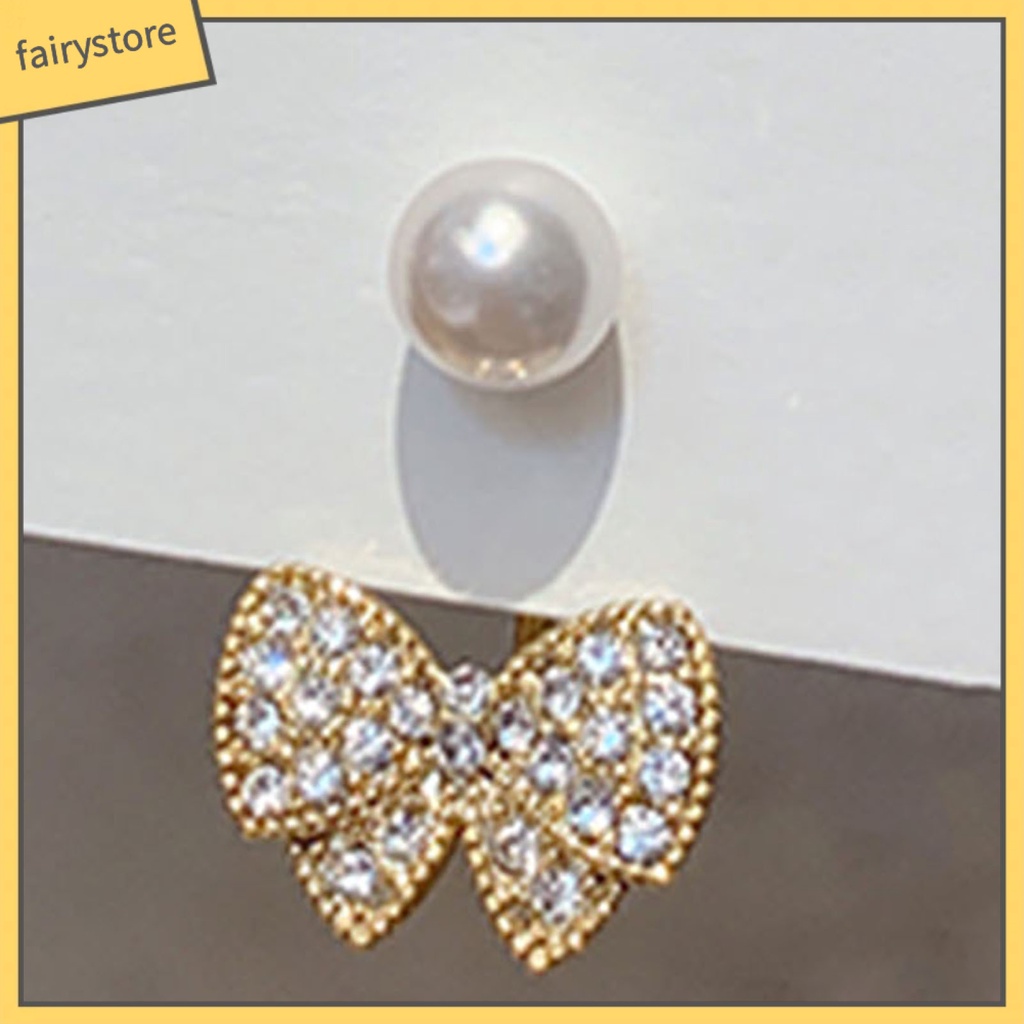 1 Đôi Bông Tai Đính Đá Bằng Hợp Kim Thoải Mái Dành Cho Nữ