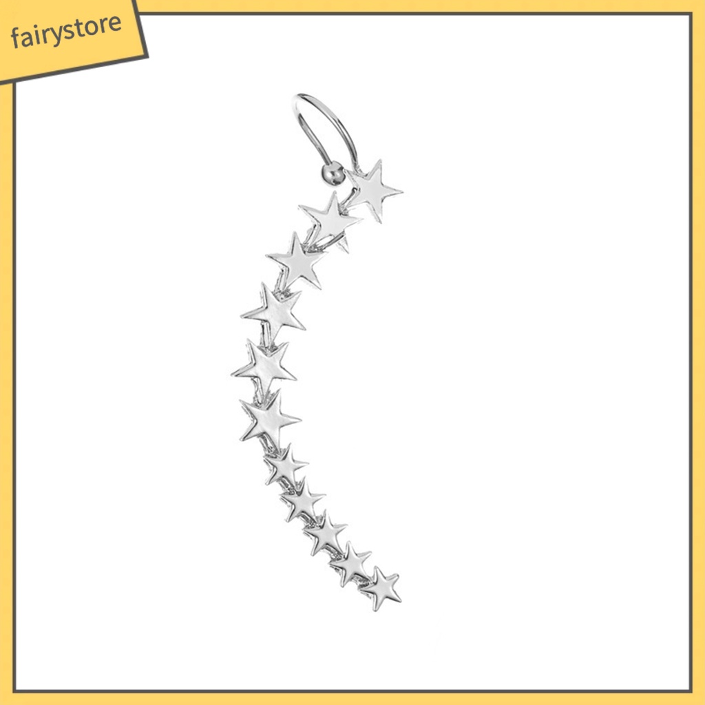 1 Chiếc Bông Tai Kẹp Hình Ngôi Sao Năm Cánh Trọng Lượng Nhẹ Chống Dị Ứng Dễ Phối Đồ Dành Cho Nữ