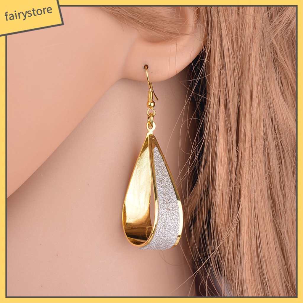 Bông Tai Hình Giọt Nước Bằng Hợp Kim Thiết Kế Đục Lỗ Đơn Giản Thời Trang Dự Tiệc Cưới