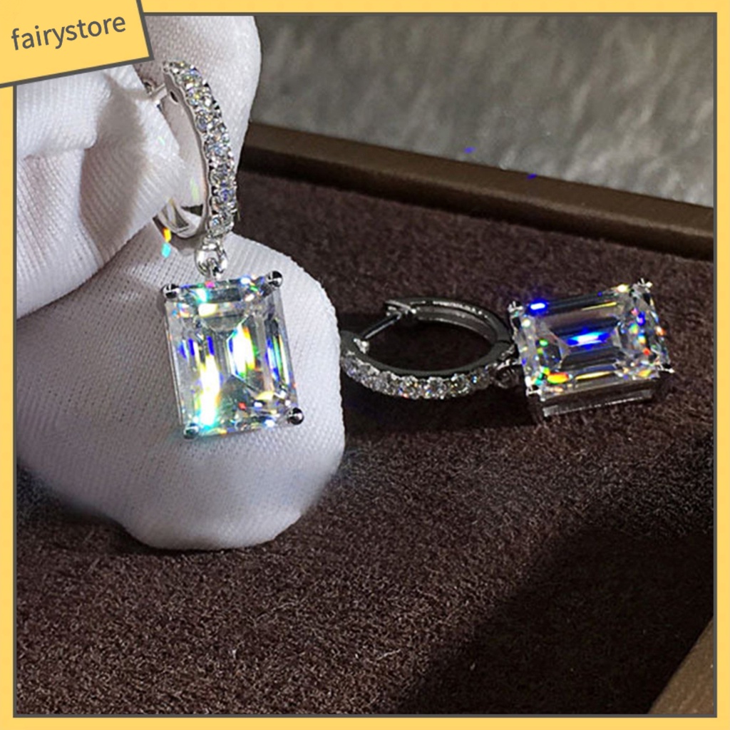 1 Đôi Bông Tai Hình Vuông Bằng Hợp Kim Thời Trang Công Sở Dành Cho Nữ