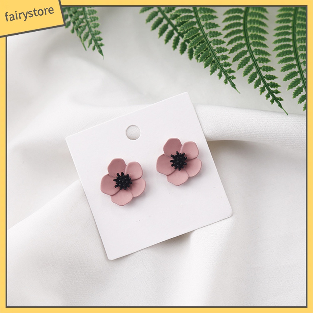 Khuyên Tai Hình Bông Hoa Đính Ngọc Trai Nhân Tạo Thời Trang Dành Cho Nữ