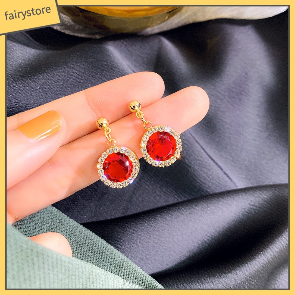 Đôi Khuyên Tai Hình Giọt Nước Đính Đá Thời Trang Cho Nữ