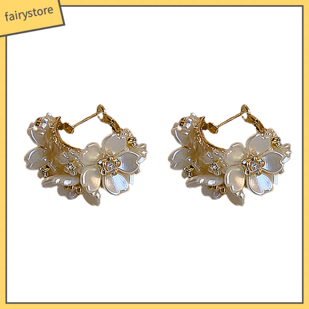 1 Đôi Bông Tai Tròn Đính Đá Lấp Lánh Dành Cho Nữ