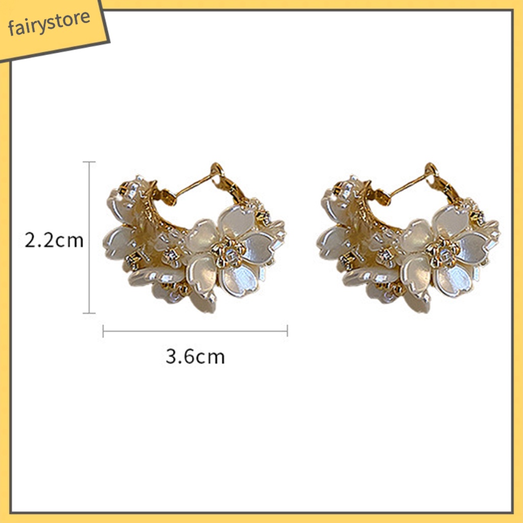 1 Đôi Bông Tai Tròn Đính Đá Lấp Lánh Dành Cho Nữ