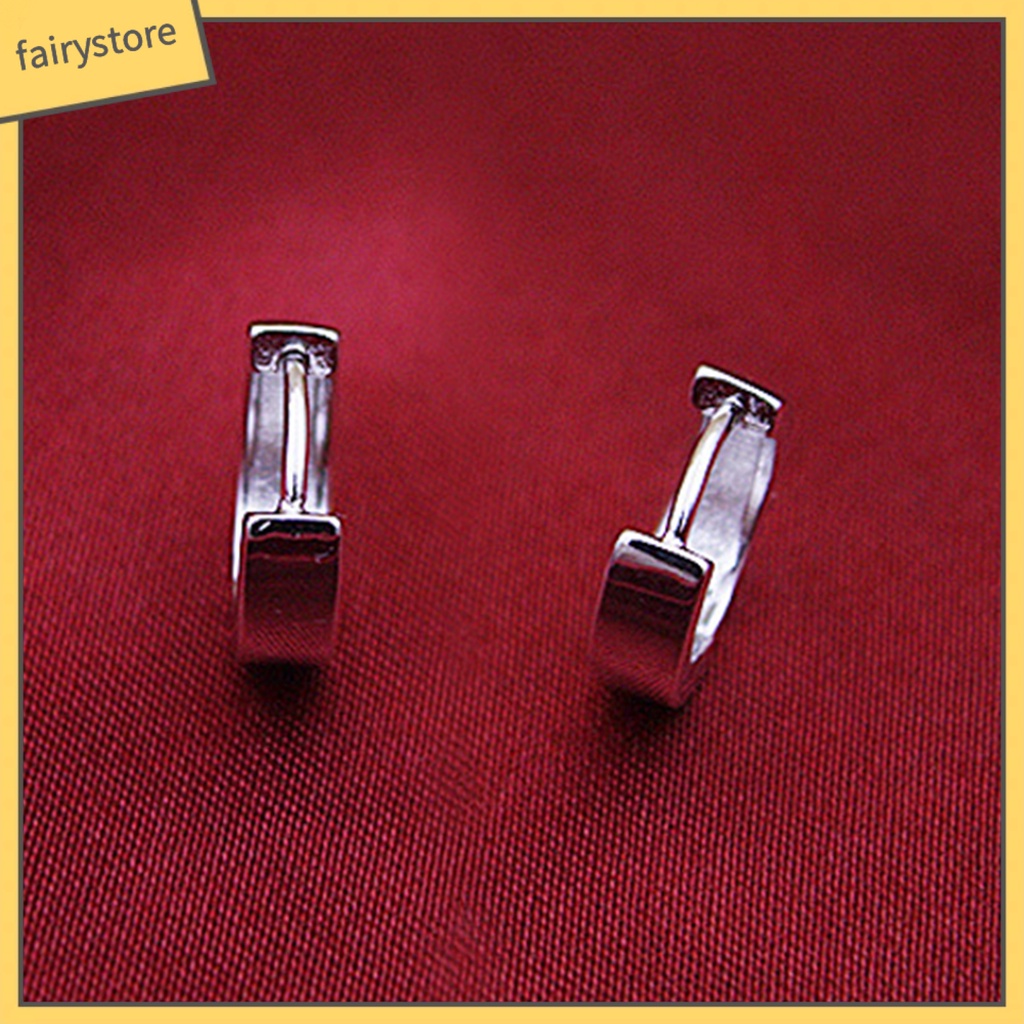 Khuyên Tai Tròn Mạ Bạc Đơn Giản Dùng Làm Quà Tặng Hằng Ngày