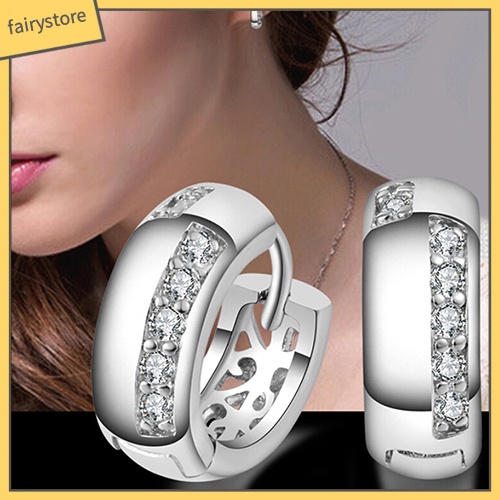 Bông Tai Mạ Bạc Đính Đá Zircon Thời Trang Cho Nữ