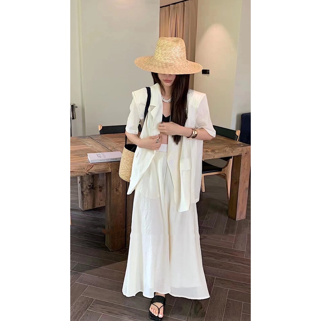 @camkorea set vest voan chân váy dài hàng quảng châu