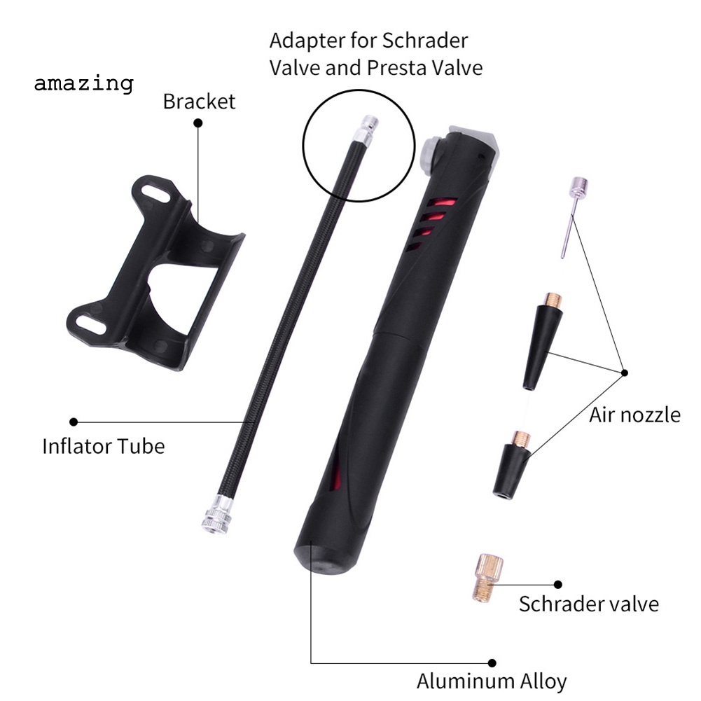 Bộ Dụng Cụ Bơm Hơi Xe Đạp Mini Đa Năng Kèm Túi Đựng Tiện Lợi