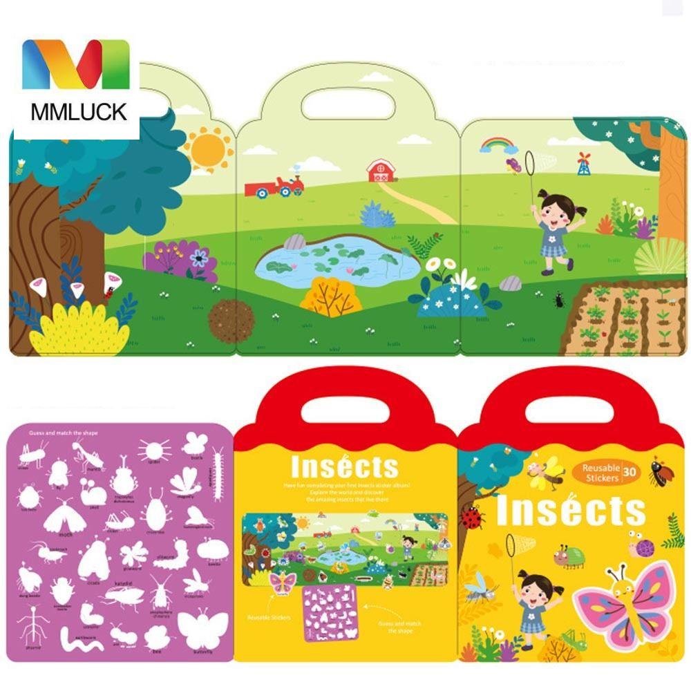 Mmluck Miếng Dán Xếp Hình Động Vật Mở Và Đóng Mở Nhận Thức Nhận Thức Về Côn Trùng