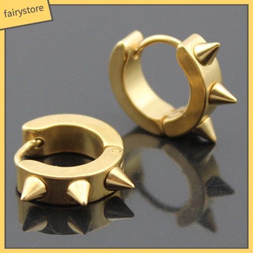 Bông Tai Tròn Bằng Thép Không Gỉ Phong Cách Gothic Thời Trang Dành Cho Nam Và Nữ