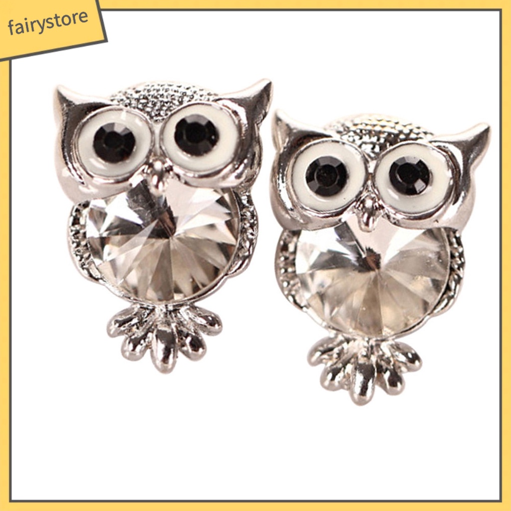 Đôi Bông Tai Hình Con Cú Đính Đá Thời Trang Cho Nữ