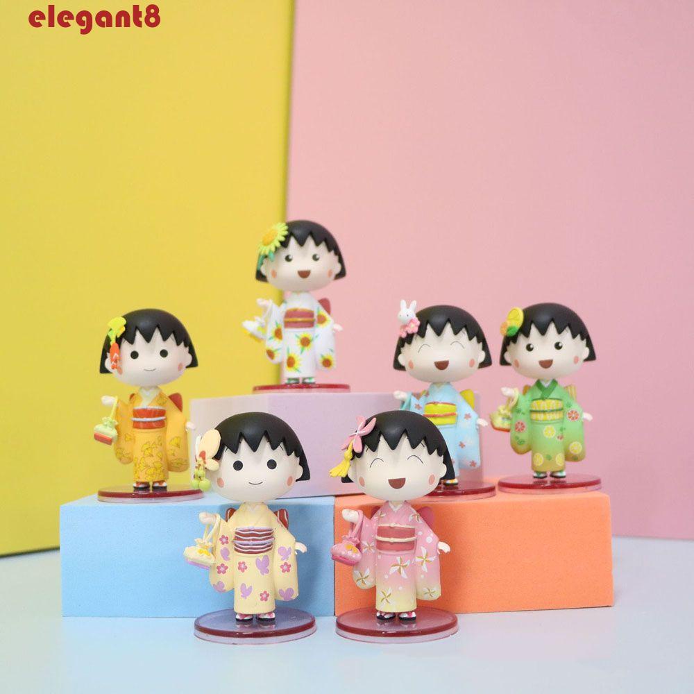 Set 6 Mô Hình Nhân Vật Phim Hoạt Hình Maruko Xinh Xắn Dùng Để Trang Trí