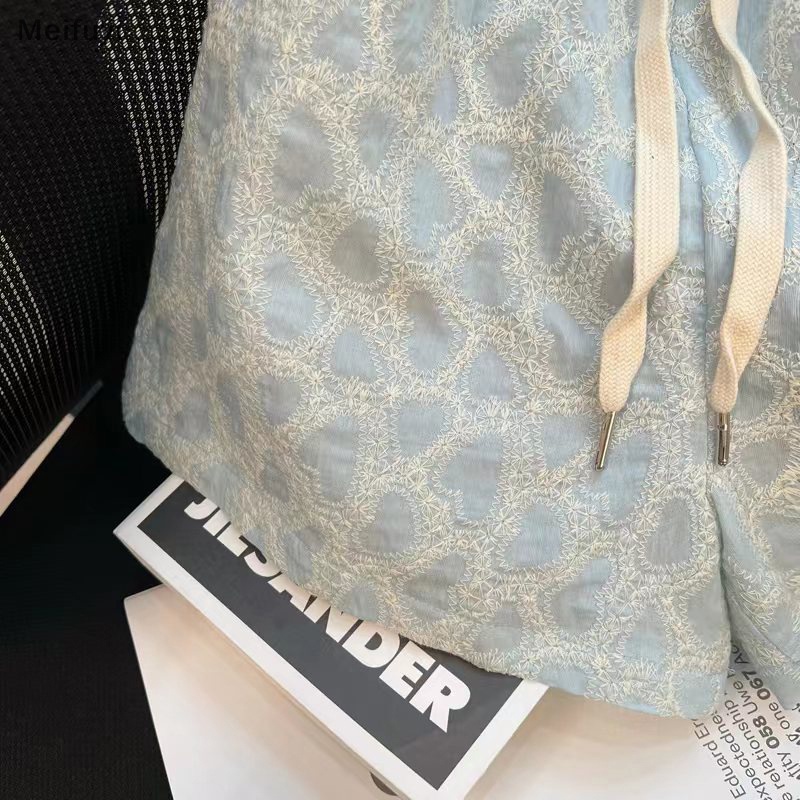 [Meifuyi] Quần Short Thể Thao Ống Rộng Lưng Cao Size Lớn Thời Trang Mùa Hè 2023