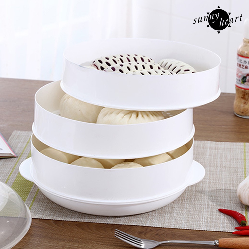 Nồi Hấp Cá / Thức Ăn Hình Tròn Hai Tầng Tiện Dụng Cho Nhà Bếp