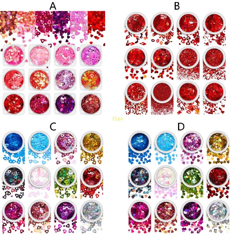 Hạt Kim Sa Hình Trái Tim Trang Trí Móng Tay DIY