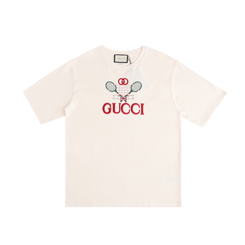 G &amp; CI Áo Thun Ngắn Tay Thêu Họa Tiết Cầu Lông Cổ Điển Thời Trang