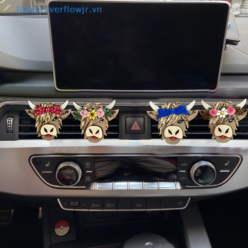 1 Kẹp Khuếch Tán Không Khí Trên Xe Hơi Hình Bò Sữa Dễ Thương