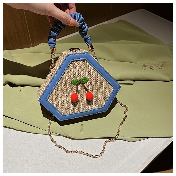 Túi Đeo JASMIN NOIR Chéo Đan Cói Hình Trái Cherry Phối Dây Xích Thời Trang Nữ