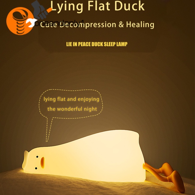 Đèn Ngủ Hình Chú Vịt Sạc Usb Có Giá Đỡ Điện Thoại Tiện Dụng