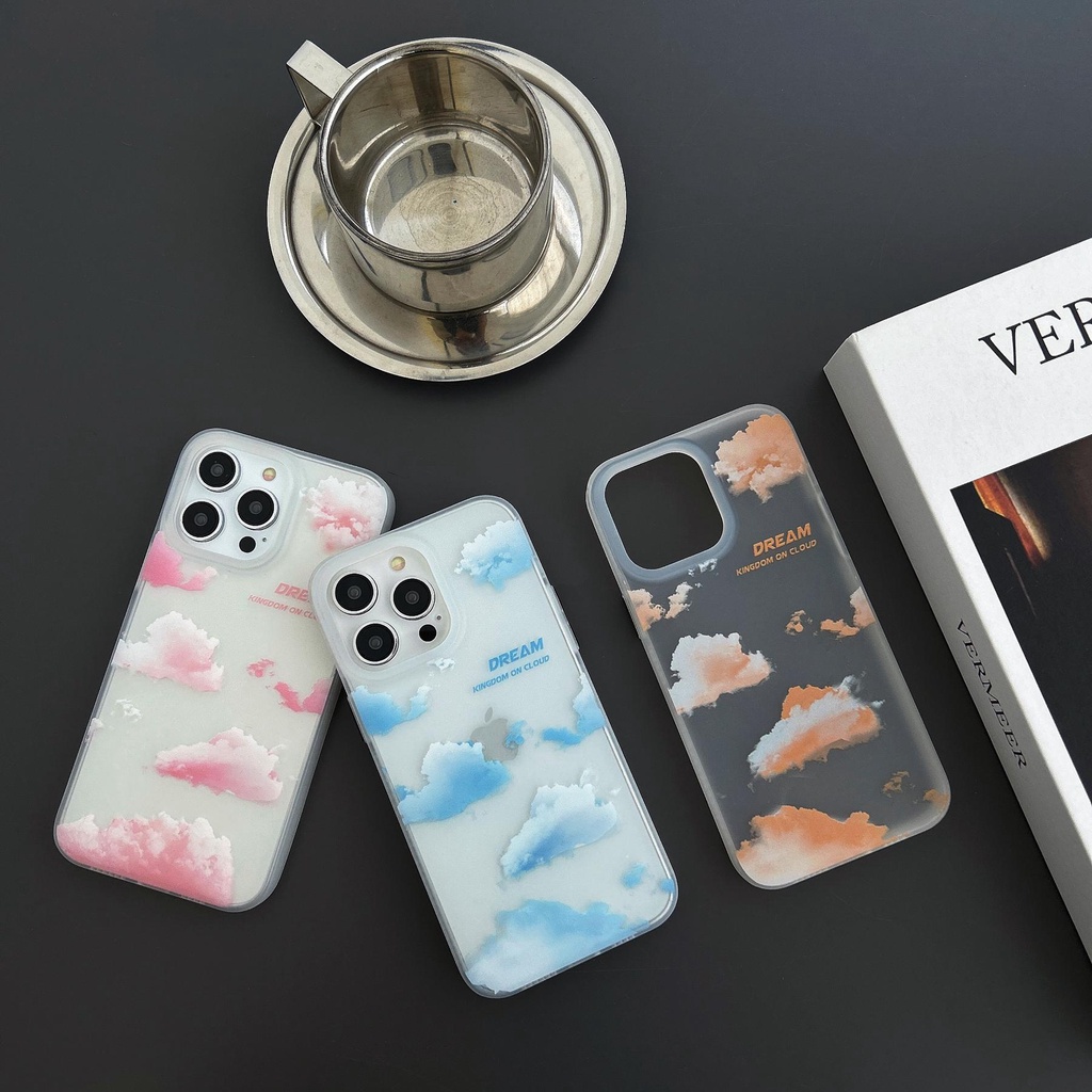 Ốp Điện Thoại Tpu Dẻo Trong Suốt Họa Tiết Đám Mây Đơn Giản Thời Trang Chống Rơi Cho iPhone 14 13 12 pro max